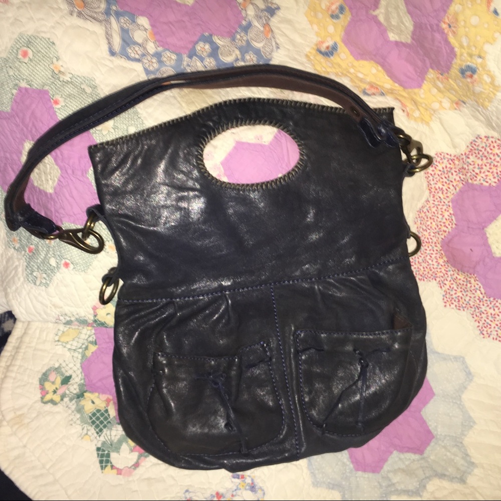 Lucky 🍀 Brand Navy Italian Leather tote