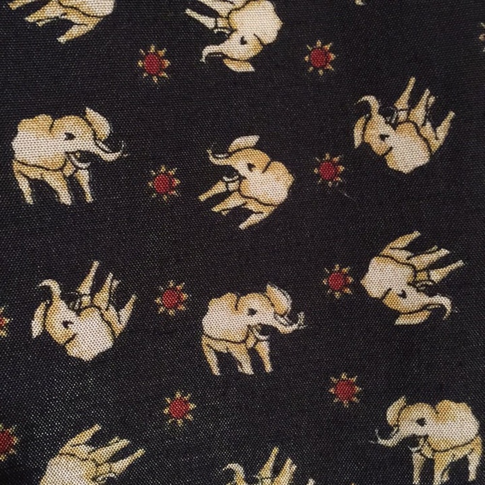 Vintage Thai Silk Elephant Button Up Shirt