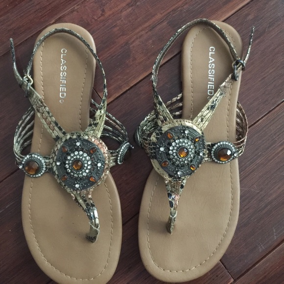 Snake and rhinestone sandals - Picture 1 of 3