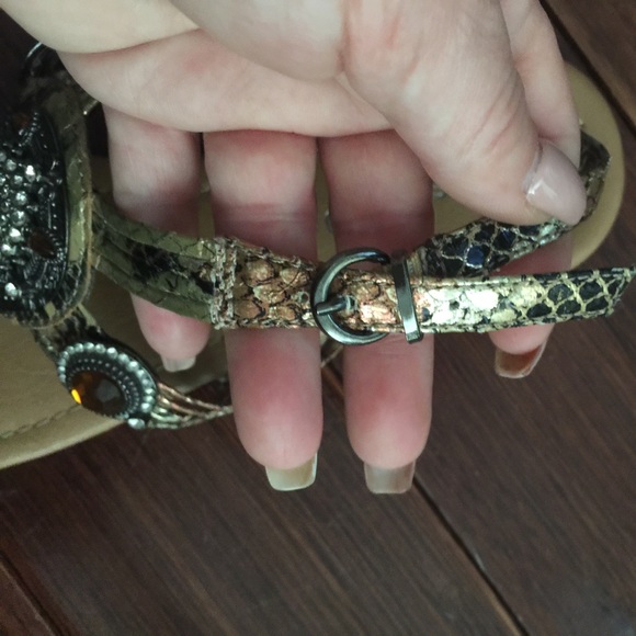 Snake and rhinestone sandals - Picture 2 of 3
