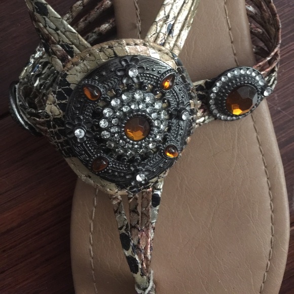 Snake and rhinestone sandals - Picture 3 of 3
