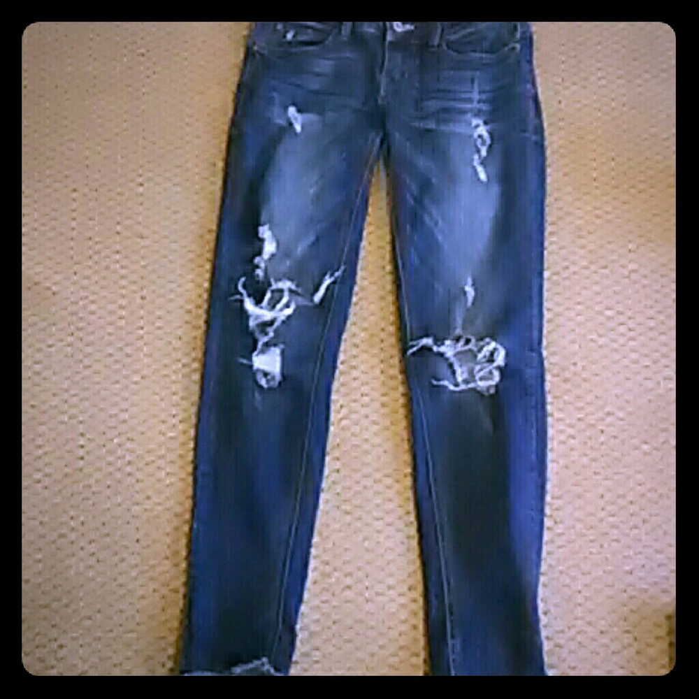 zco jeans distressed skinny boyfriend ripped 0