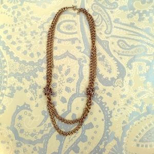 Gold with silver detail chain necklace