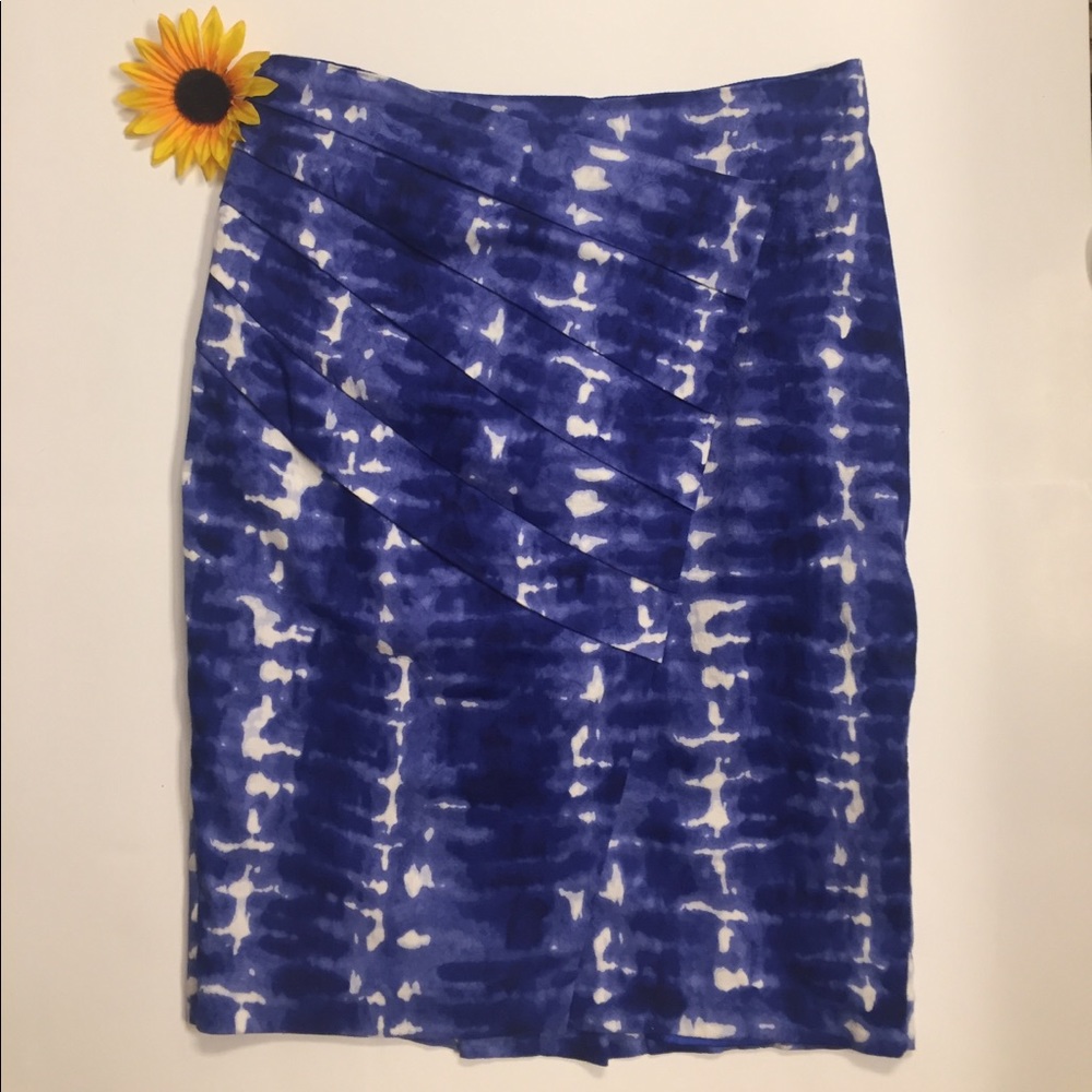Eva Franco blue white pencil skirt size 8