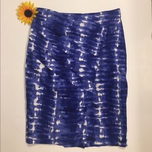 Eva Franco blue white pencil skirt size 8