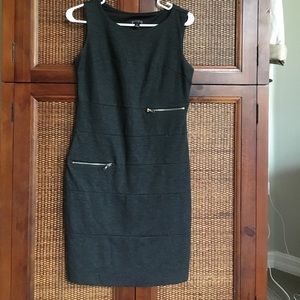 Classic sheath style dress with exposed zippers 6