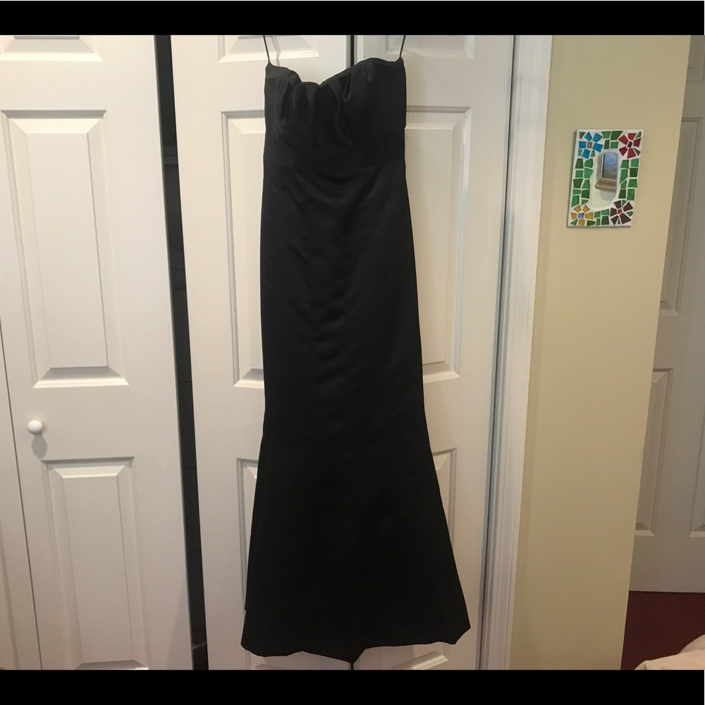 Black strapless gown