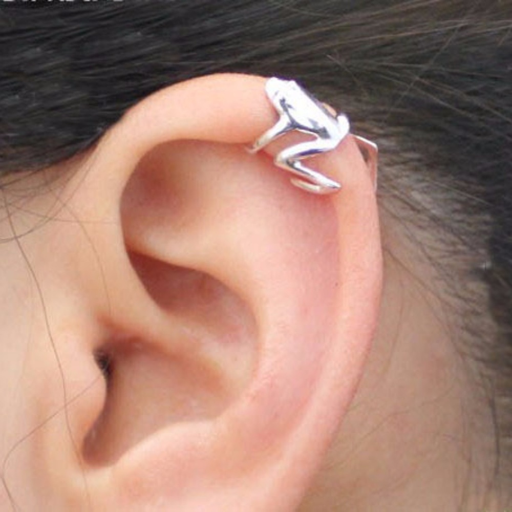 Silver Frog Cuff Earring