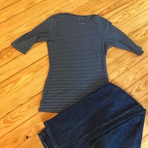 Stripped, cotton 3/4 sleeve shirt