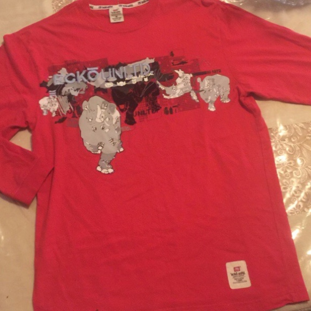 Ècko Unltd.  Red crew-neck long sleeve shirt