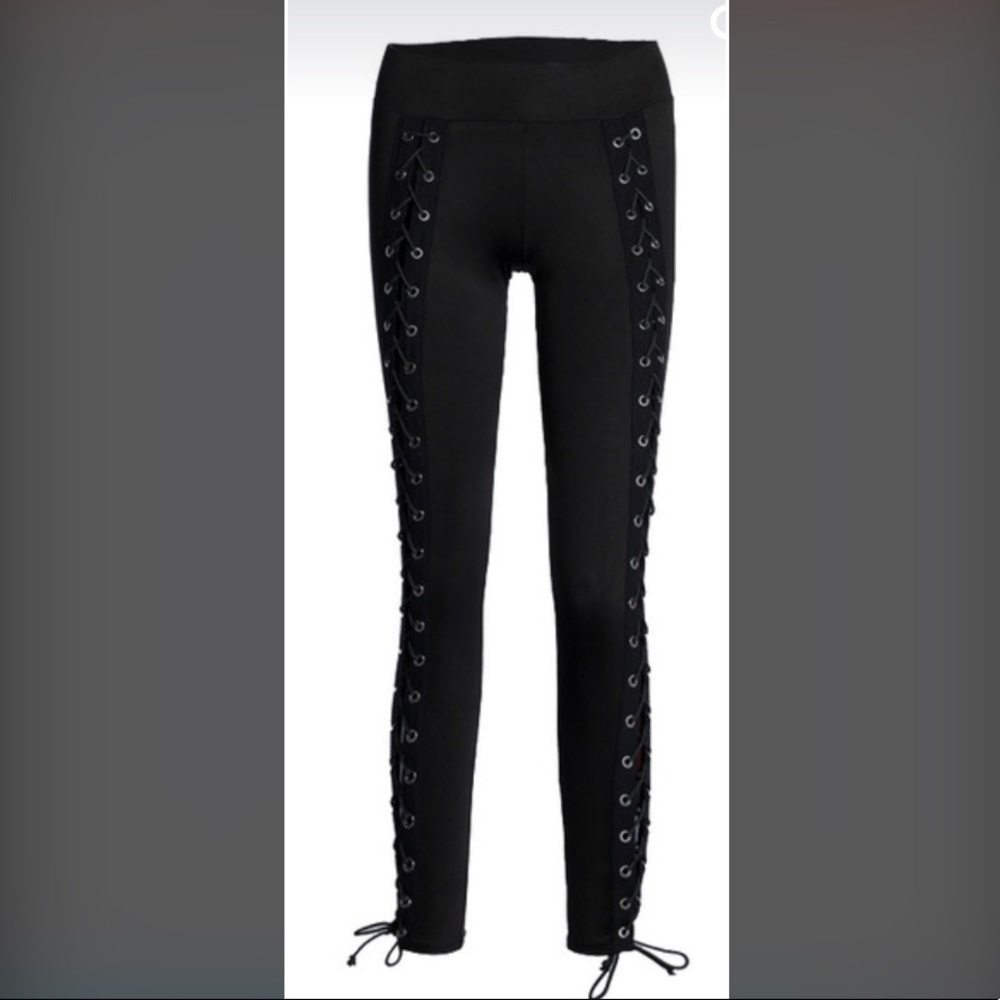 The leggings are here! Black Lace-Up Leggings - Picture 2 of 3