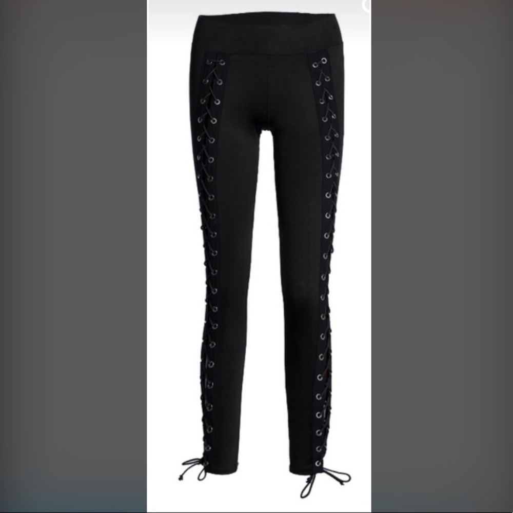 The leggings are here! Black Lace-Up Leggings - Picture 3 of 3