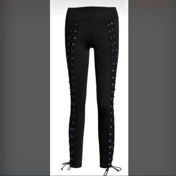 The leggings are here! Black Lace-Up Leggings - Picture 2 of 3