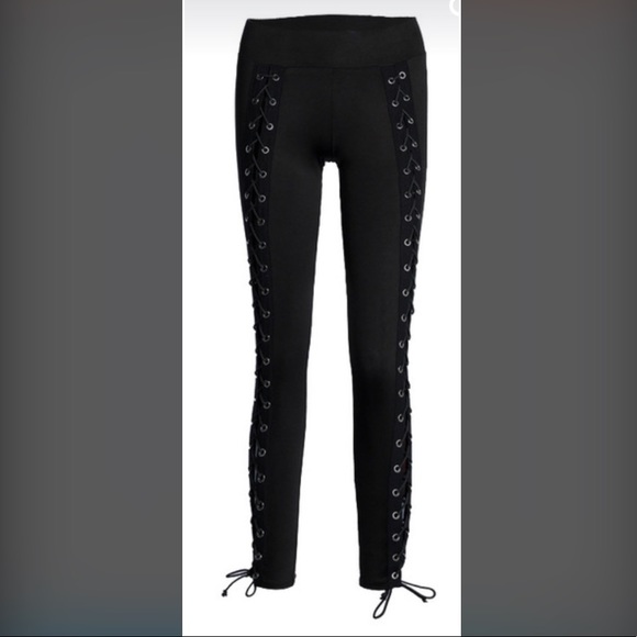 The leggings are here! Black Lace-Up Leggings - Picture 3 of 3
