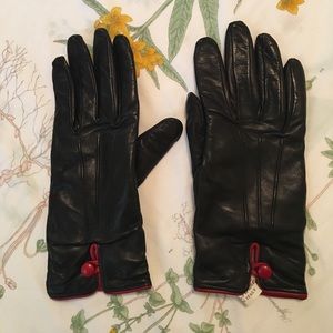 Genuine Leather Italian Gloves w/ Cashmere Lining
