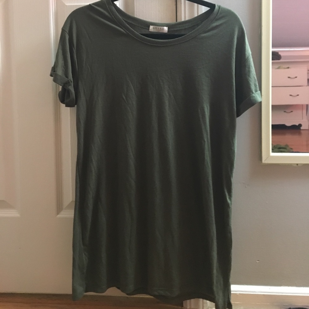 Army green tee shirt dress