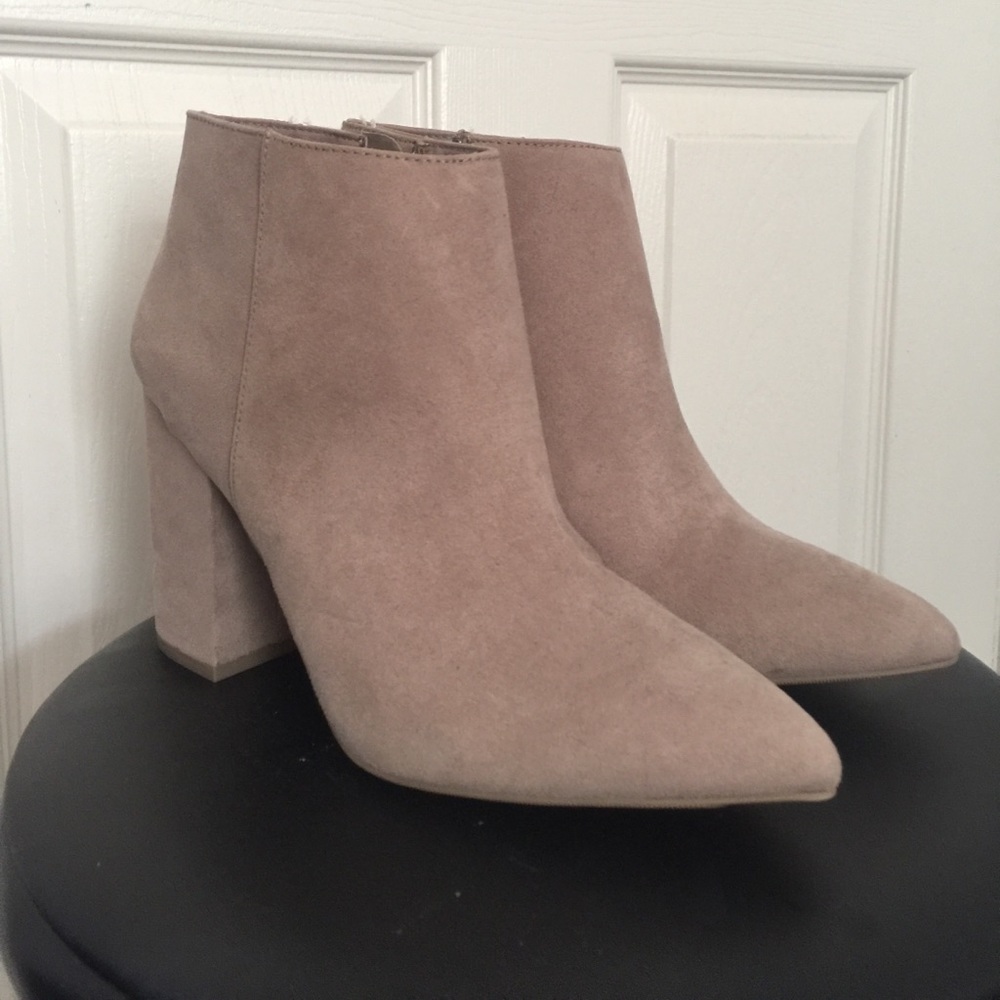 Tan faux suede boots