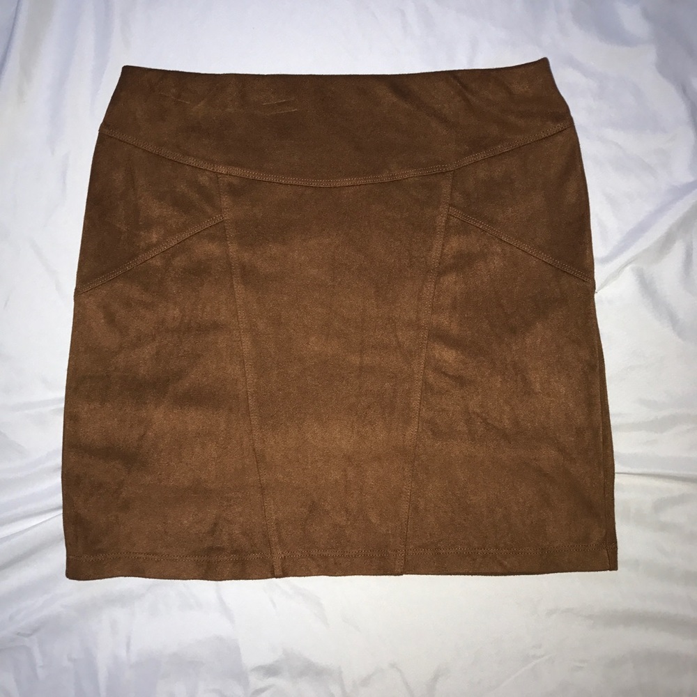 Faux suede mini skirt