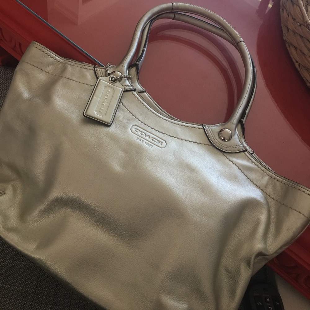Coach silver handbag