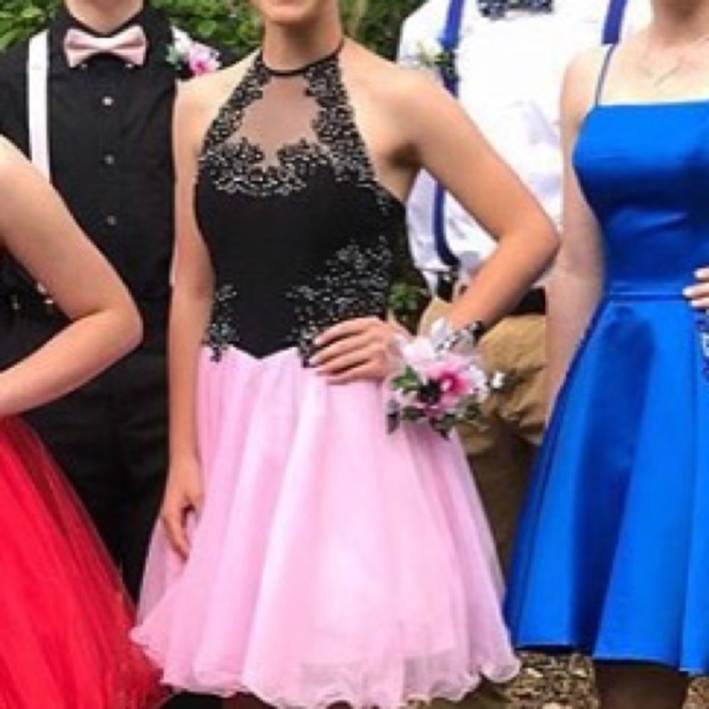 Blondie Nites Homecoming Dress SZ 1 Pink & Black