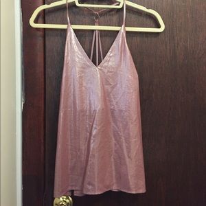 Top Shop Pink Metallic Tank