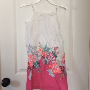 pink and white floral dress