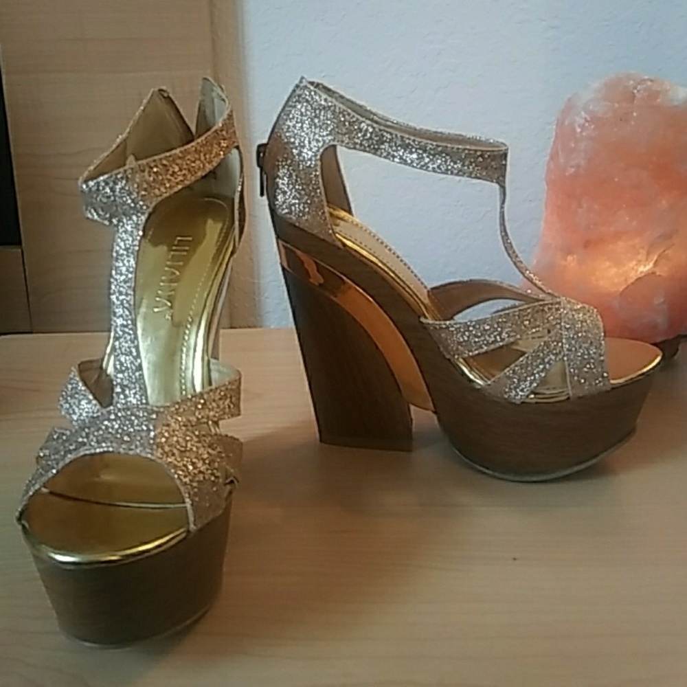 Gold Wedge Heels