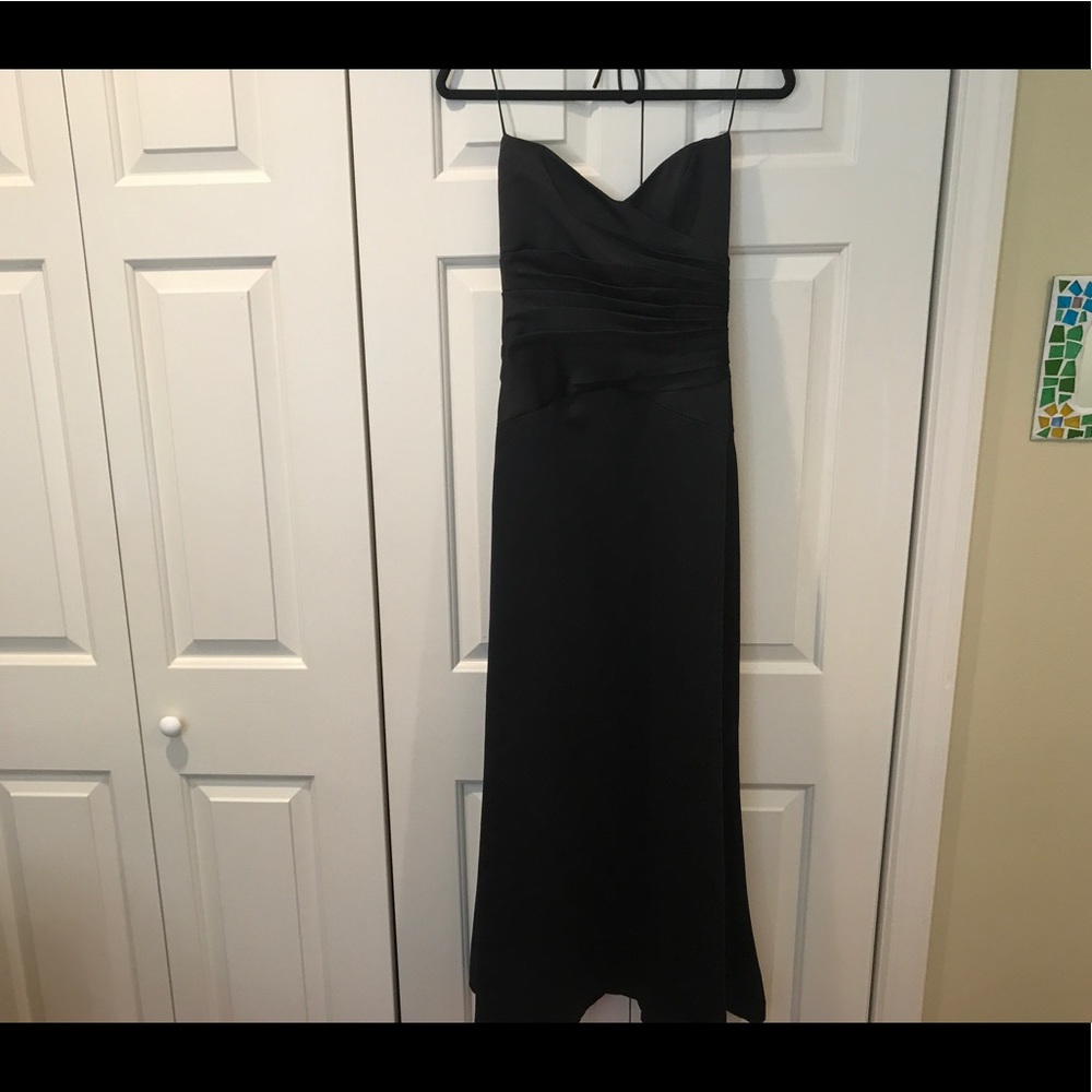 Black halter strap gown