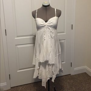 FREE PEOPLE smocked-top dress w/handkerchief hem