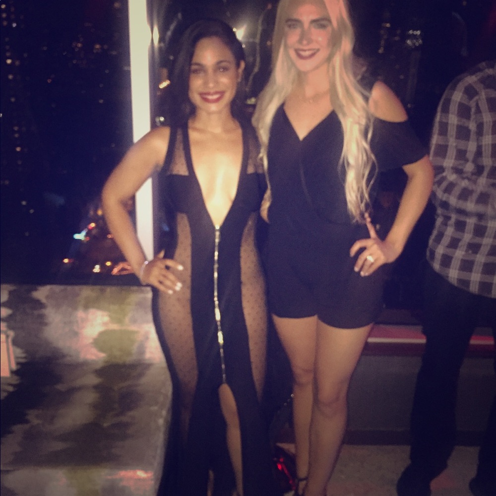 Black see through dress