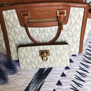 Michael Kors purse and zip around wallet