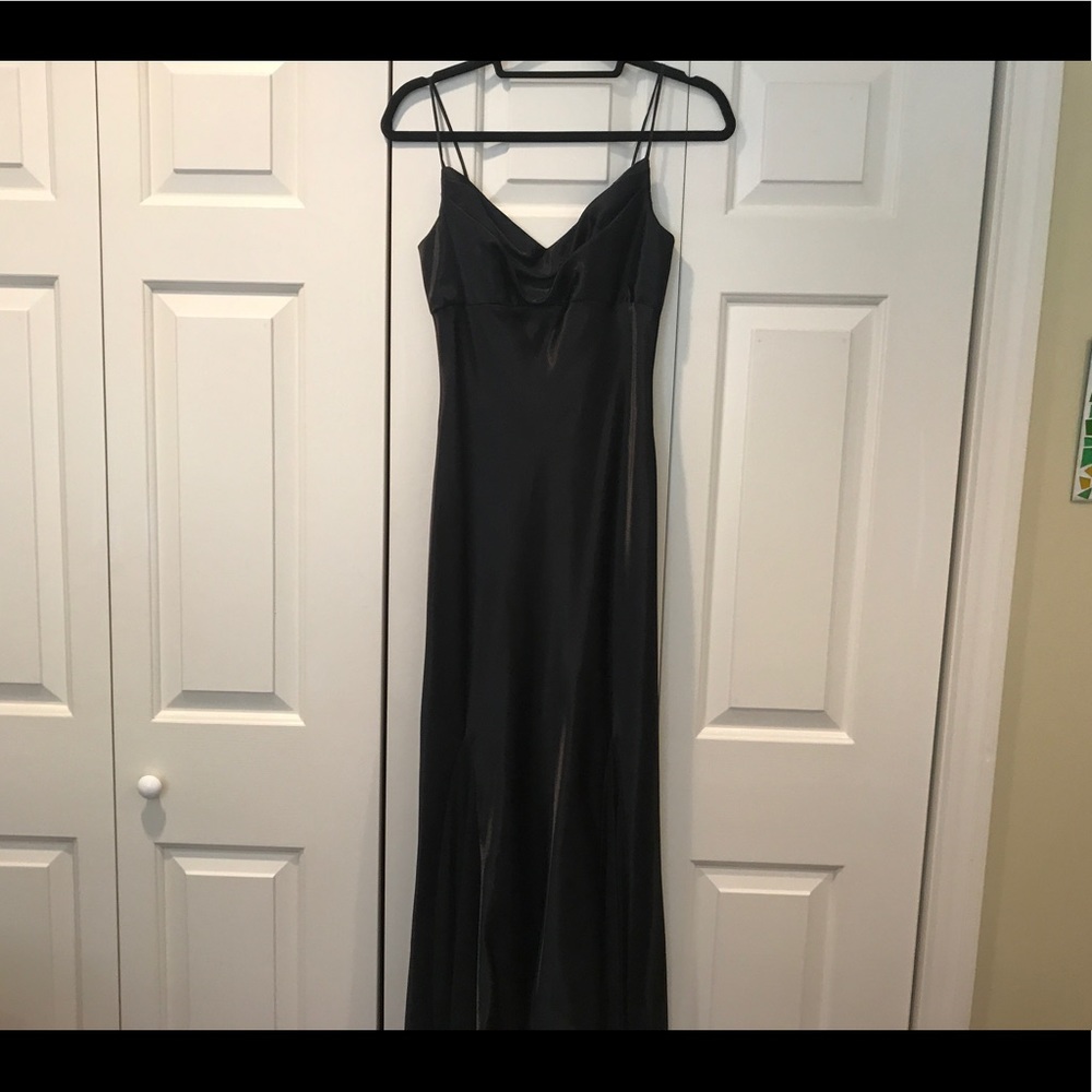 Black thin strap gown