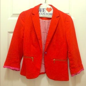 Zara sz S red tailored blazer