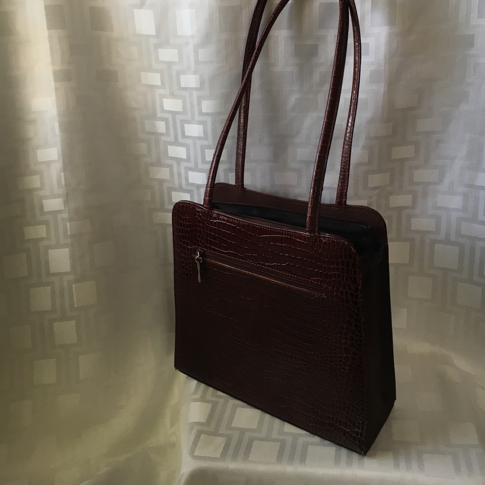 DONATED Alligator-Embossed Leather Purse