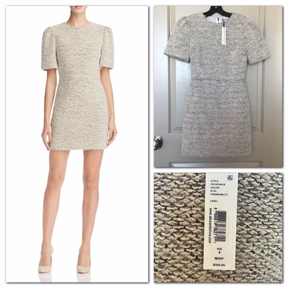 Alice + Olivia Genny Knit Mohair Sheath Dress