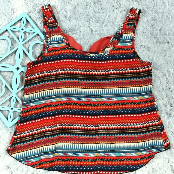 Living Doll Aztec Stripe Orange Bow Top - Picture 2 of 5