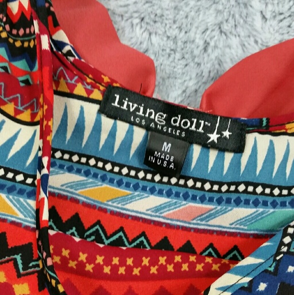 Living Doll Aztec Stripe Orange Bow Top - Picture 4 of 5