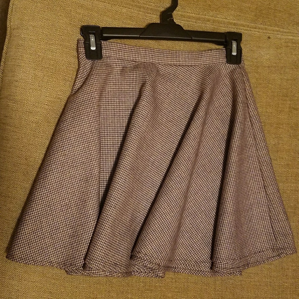 Brown gingham skater skirt - alt OUAT Belle skirt