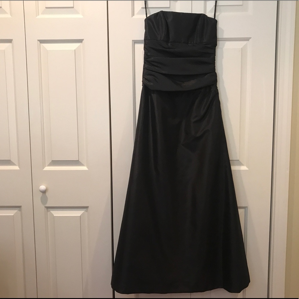 Black strapless gown