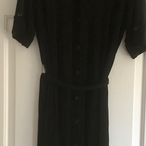 Chicos Travelers black knit shirt dress