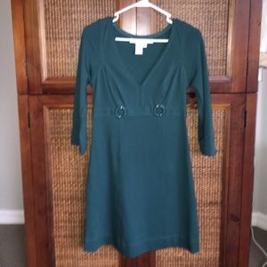 Perfect 3/4 sleeve dress for office peacock green