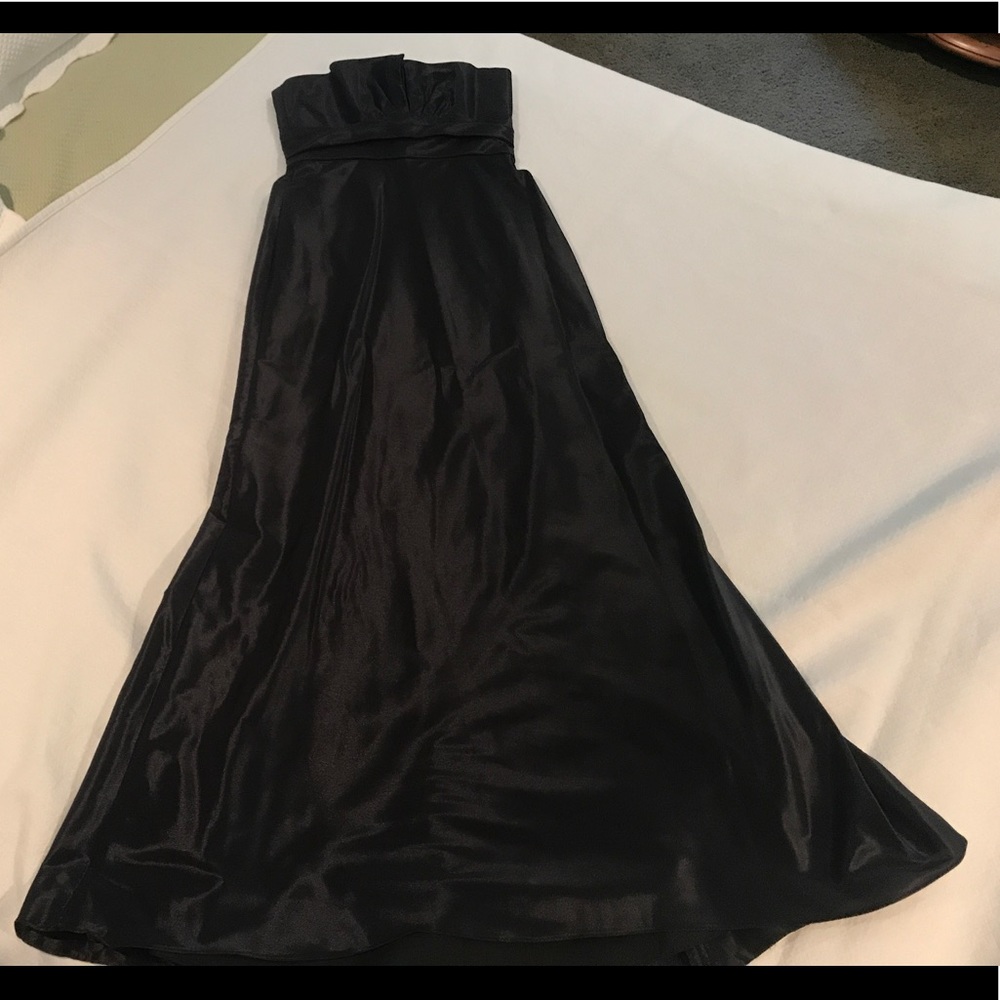 Black strapless gown