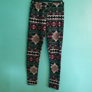 Aztec fleece lined leggings.
