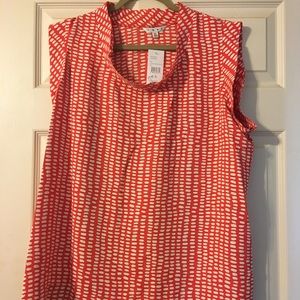 CABI Sz XL NWT orange/white blouse