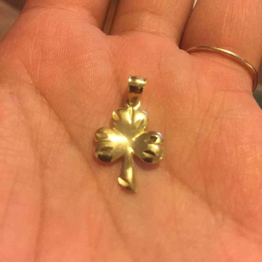 14k gold clover charm