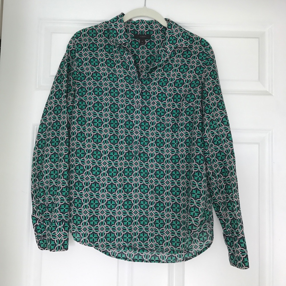 J. Crew Green Blouse