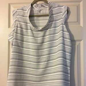 CABI Sz XL white/black blouse