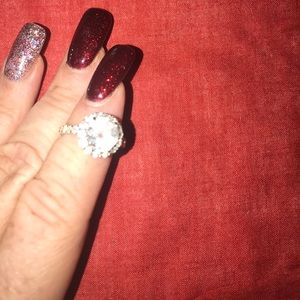 White Topaz ring 14k white gold