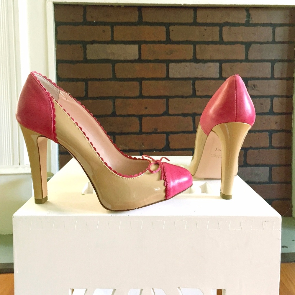 RED Valentino Two-Tone Patent-Leather Heels