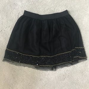 Forever 21 black beaded tulle skirt NWT